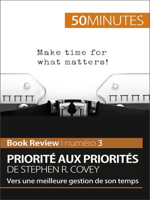 cover image of Priorité aux priorités de Stephen R. Covey (Book review)